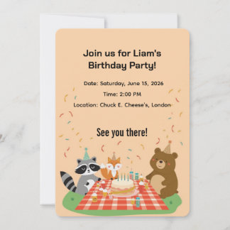 Childish Birthday Invitation Card – Fun Kids Party Feiertagskarte
