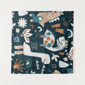 Childish seamless pattern with hand drawn dinosaur wandteppich (Vorderseite (Horizontal))