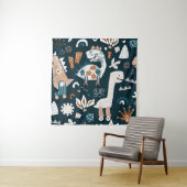 Childish seamless pattern with hand drawn dinosaur wandteppich (Beispiel)