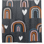 Childish seamless pattern with hand drawn rainbow, duschvorhang (Vorderseite)
