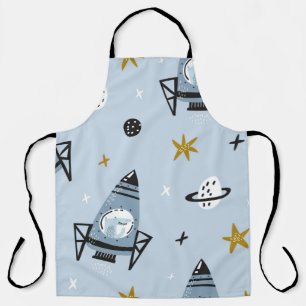 Childish seamless pattern with hand drawn space el schürze