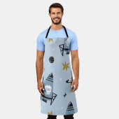 Childish seamless pattern with hand drawn space el schürze (Getragen)