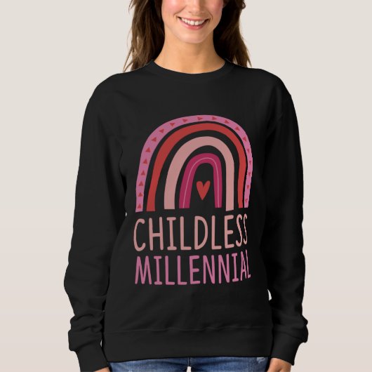 Childless Millennial Trendy Bohemian Rainbow Boho  Sweatshirt (Vorderseite)
