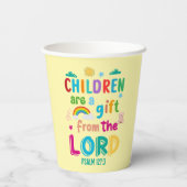 “Children Are a Gift from the Lord” (Cream) Party Pappbecher (Rückseite)