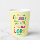 “Children Are a Gift from the Lord” (Cream) Party Pappbecher (Vorderseite)