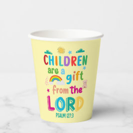 “Children Are a Gift from the Lord” (Cream) Party Pappbecher
