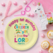 "Children Are a Gift from the Lord" Custom (Cream) Pappteller (Party)