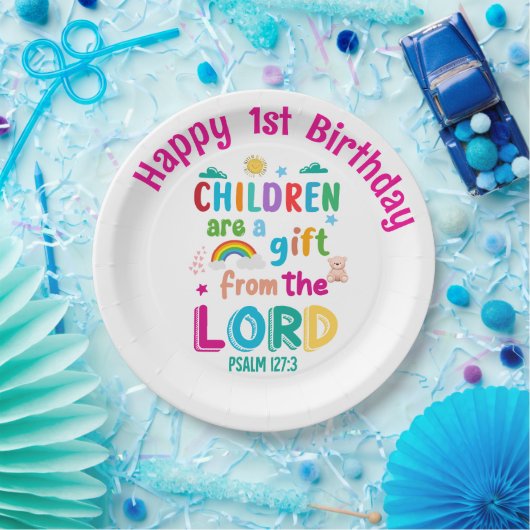"Children Are a Gift from the Lord" Custom Pappteller (Party)