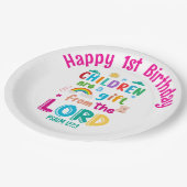 "Children Are a Gift from the Lord" Custom Pappteller (Schrägansicht)