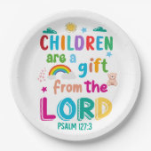 "Children Are a Gift from the Lord" Pappteller (Vorderseite)