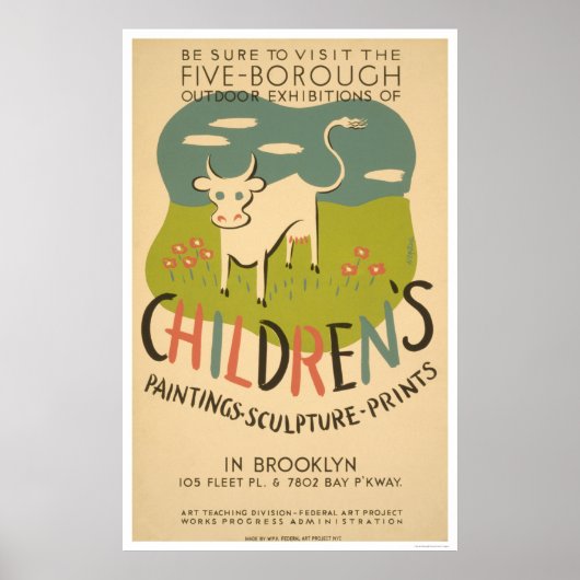 Children Art Brooklyn 1938 WPA Poster (Vorne)