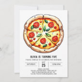 Children Boho Pizza Birthday Einladung (Vorderseite)