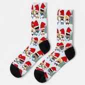 Children Carolers Weihnachten Socken (Linkes Detail)