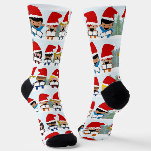 Children Carolers Weihnachten Socken