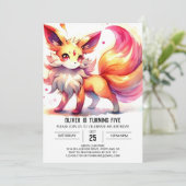 Children Chic Fox Geburtstag Einladung (Stehend Vorderseite)