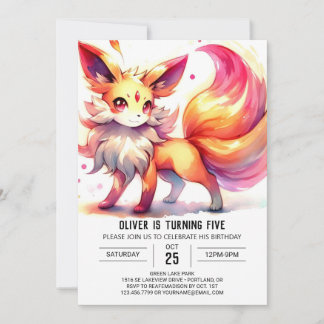 Children Chic Fox Geburtstag Einladung