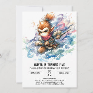 Children Chic Monkey zum Geburtstag Einladung