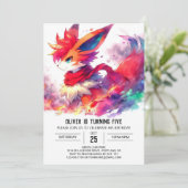 Children Fox Birthday Einladung (Stehend Vorderseite)