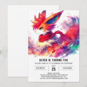 Children Fox Birthday Einladung (Vorne/Hinten)