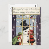 Children Gebäude Snowman Postkarte (Vorne/Hinten)
