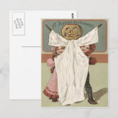 Children Ghost Jack O' Lantern Pumpkin Postkarte (Vorne/Hinten)