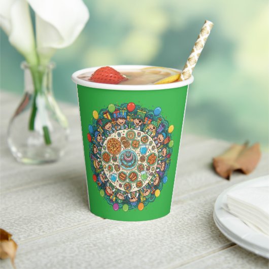 Children Green Pirate Costume Party Pappbecher (In Situ)