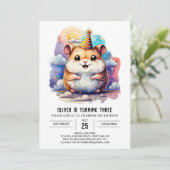 Children Hamster Funland Geburtstag Einladung (Stehend Vorderseite)