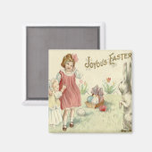 Children Oaster Bunny Basket Farbige Eier Magnet (Vorderseite/Rückseite)