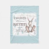 Children Obey Your Eltern-Col 3:20 Blue Fleecedecke (Vorderseite)