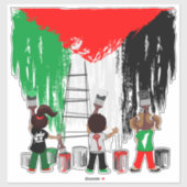 Children of Gaza Painting Palestine Flag Aufkleber (Blatt)