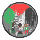 Children of Gaza Painting Palestine Flag Eishockey Puck (Vorderseite)