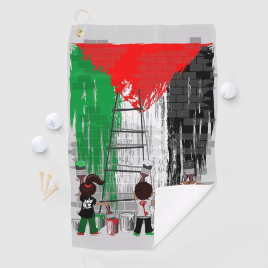 Children of Gaza Painting Palestine Flag Golfhandtuch (Insitu)