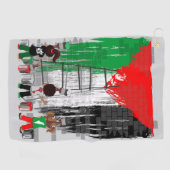Children of Gaza Painting Palestine Flag Golfhandtuch (Horizontal)
