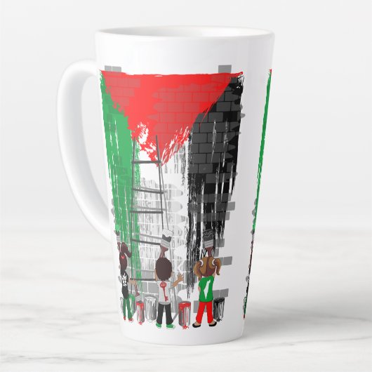 Children of Gaza Painting Palestine Flag Milchtasse (Linke Ecke)