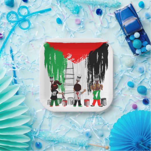 Children of Gaza Painting Palestine Flag Pappteller (Party)