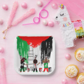 Children of Gaza Painting Palestine Flag Pappteller (Party)