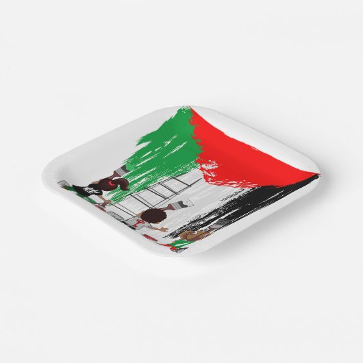 Children of Gaza Painting Palestine Flag Pappteller (Gewinkelt)