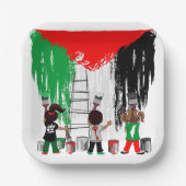 Children of Gaza Painting Palestine Flag Pappteller (Vorderseite)