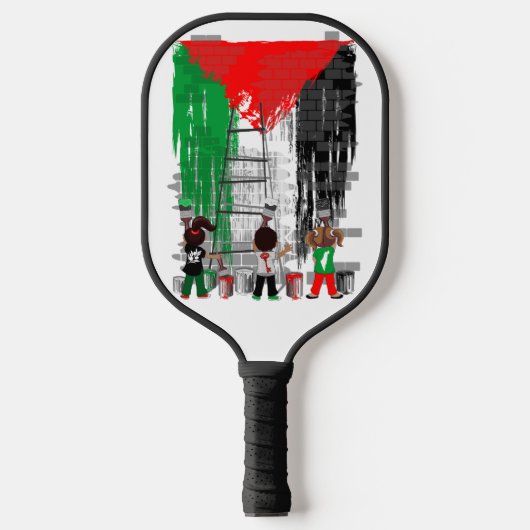 Children of Gaza Painting Palestine Flag Pickleball Schläger (Vorderseite)