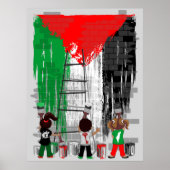 Children of Gaza Painting Palestine Flag Poster (Vorne)