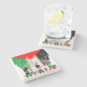 Children of Gaza Painting Palestine Flag Steinuntersetzer (Seitenansicht)