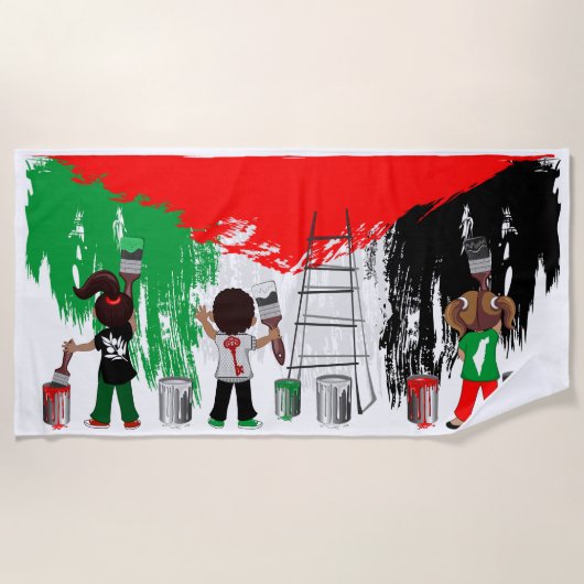 Children of Gaza Painting Palestine Flag  Strandtuch (Vorderseite)