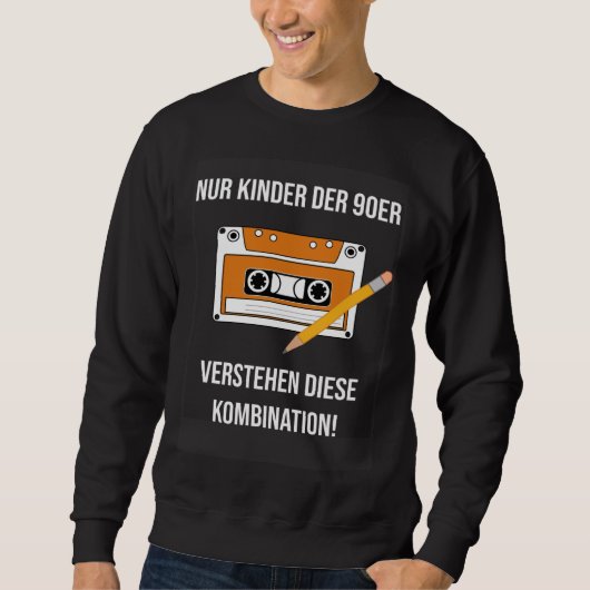 Children of the 90s cassette and pencil sweatshirt (Vorderseite)