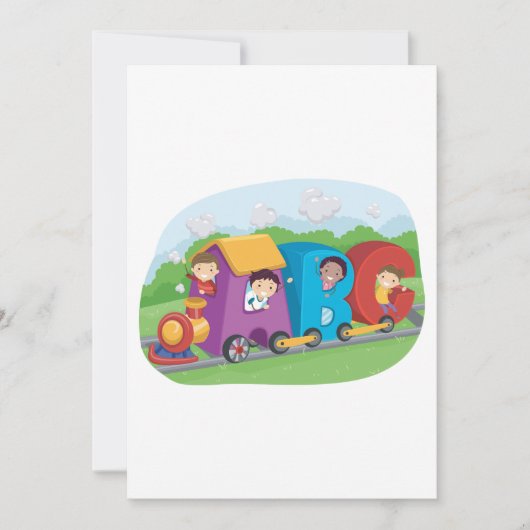 Children On An Alphabet Train Einladung (Vorderseite)