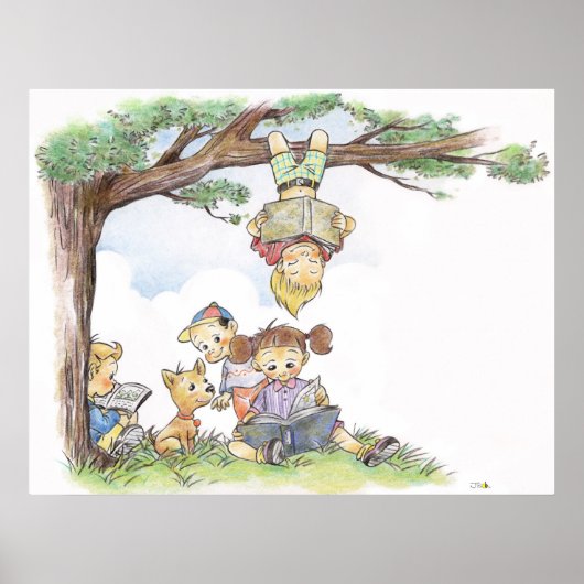 Children reading books poster (Vorne)