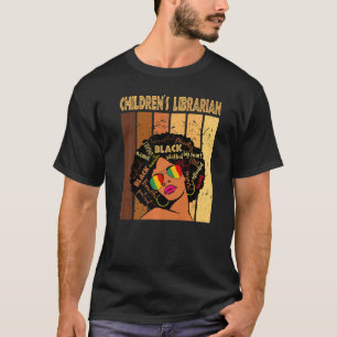Children S Librarian Afro African American Black H T-Shirt