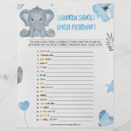 Children Story Emoji Pictionary [Baby Elephant] Briefbogen