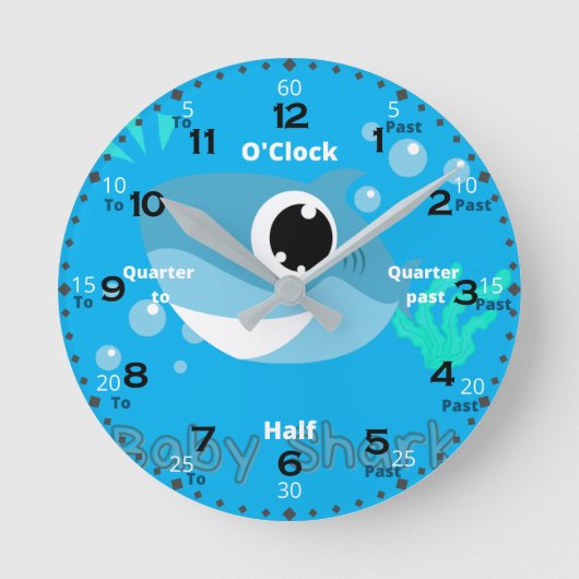 Children Time Learning Acrylic Wall Clock Runde Wanduhr (Vorderseite)