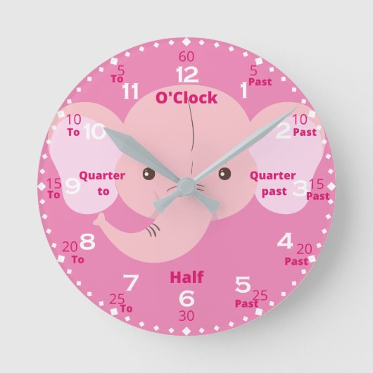 Children Time Learning Acrylic Wall Clock Runde Wanduhr (Vorderseite)
