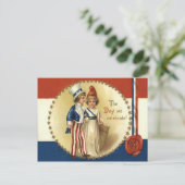 Children Uncle Sam Lady Liberty Star Postkarte (Stehend Vorderseite)